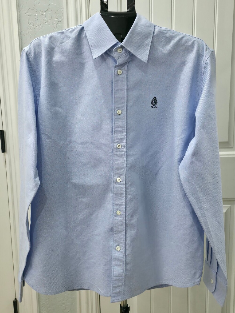 Prada Light Blue Long-Sleeve Button-Up Dress Shirt